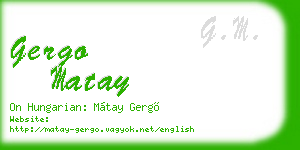gergo matay business card