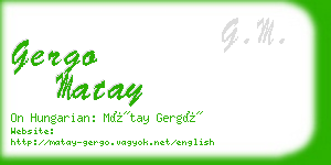 gergo matay business card